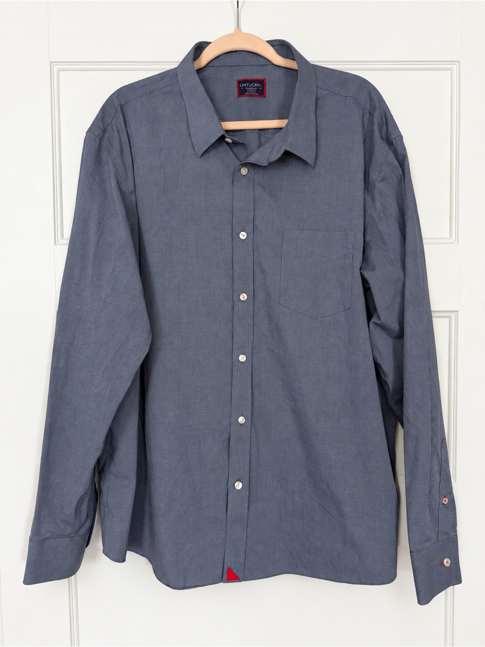UNTUCKit Pio Cesare WF Men’s 3XL Navy Wrinkle Free Cotton Button Down Shirt
